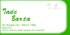 tade barta business card