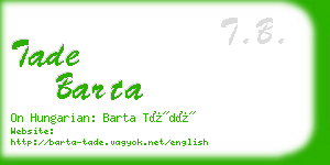 tade barta business card